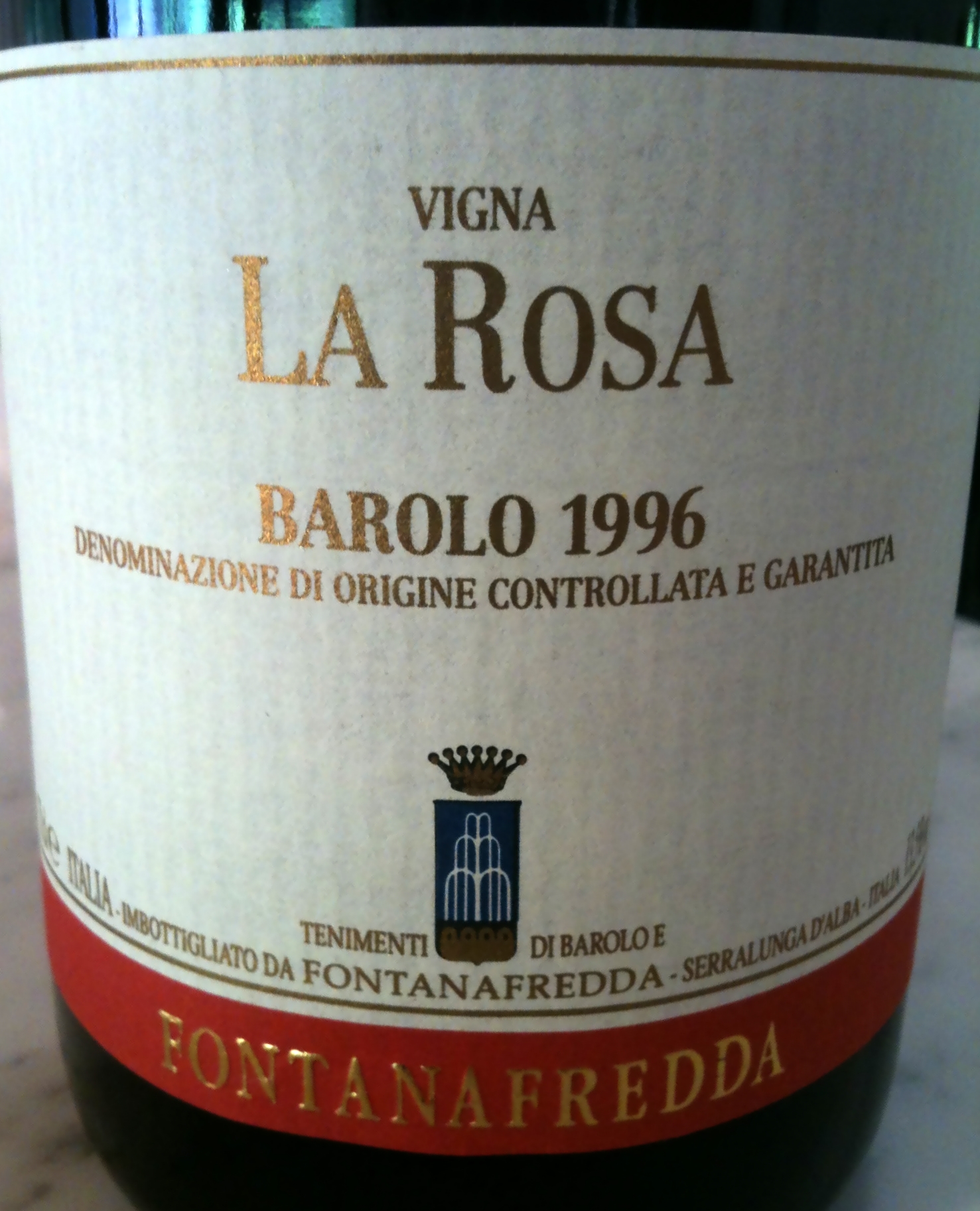 Fontanafredda Barolo La Rosa 1996