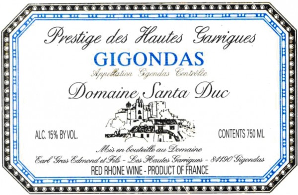 Santa Duc Gigondas Prestige des Hautes Garrigues 2001