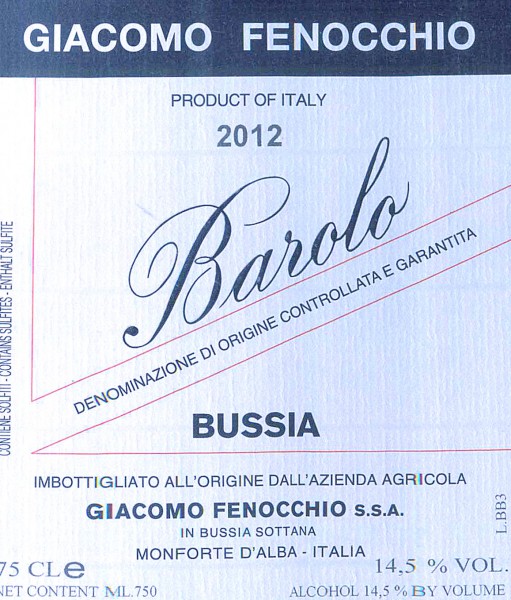 This is the basic Bussia bottling at Fenocchio.