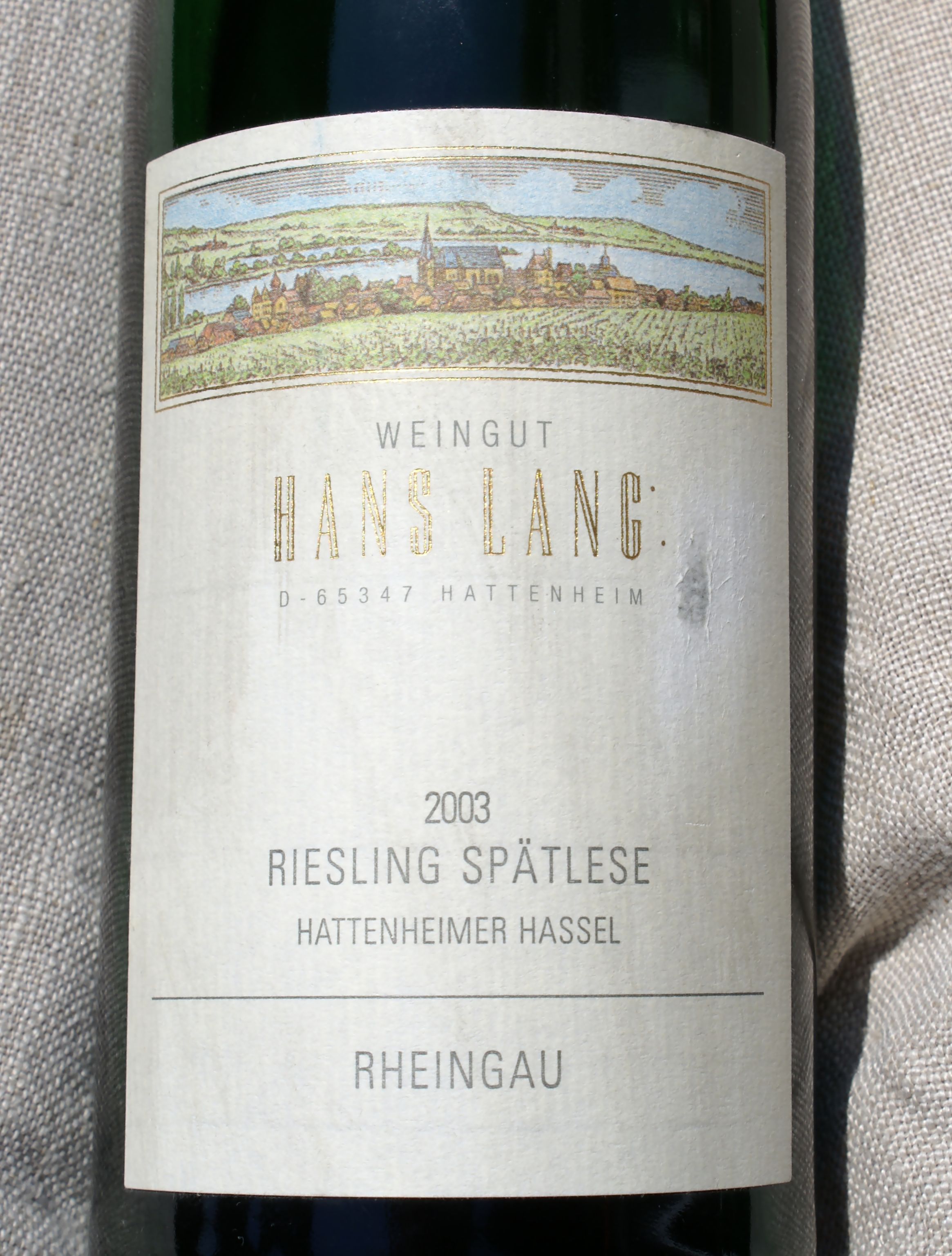 Hans Lang Riesling Hassel Spatlese 2003 (1)