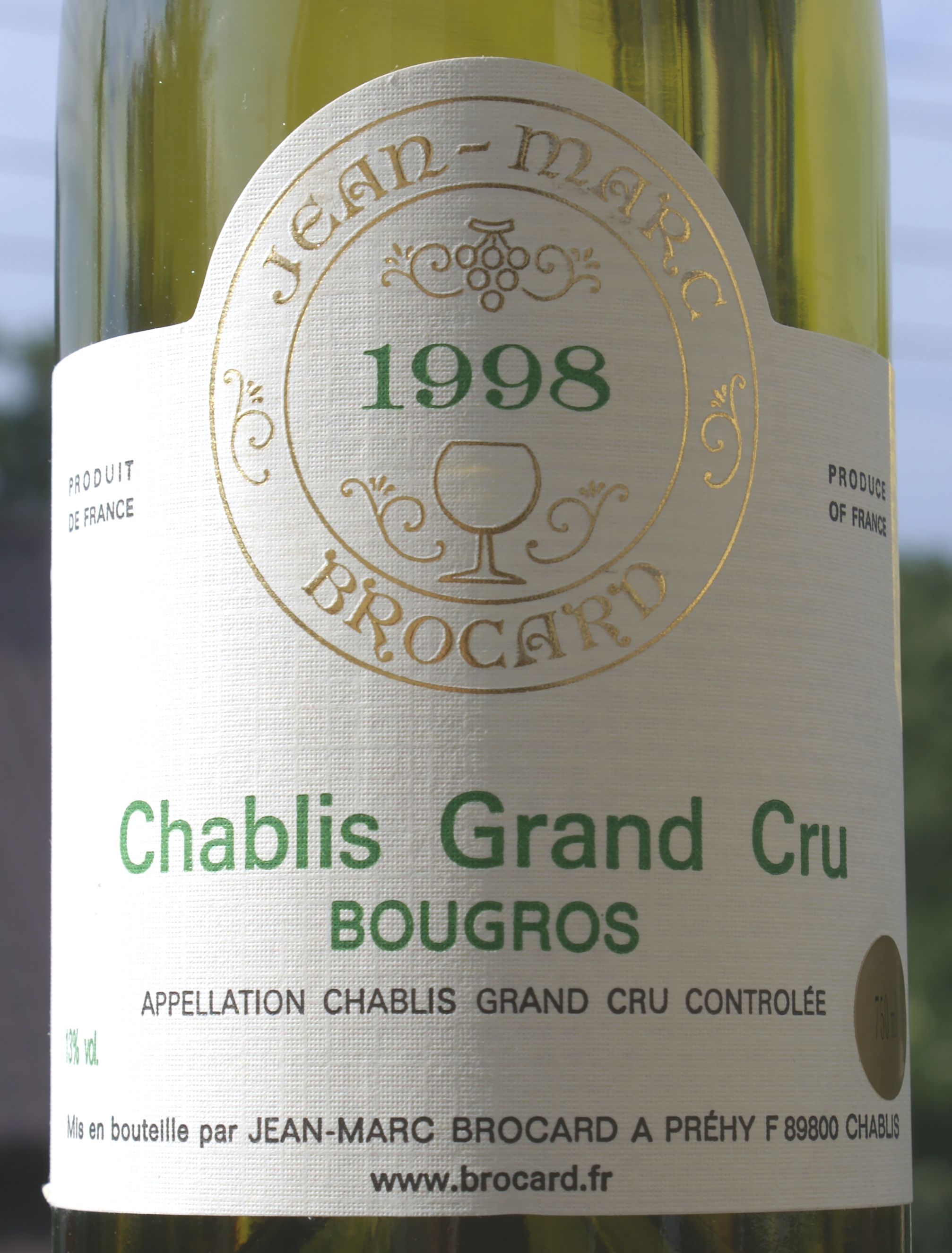 Jean-Marc Brocard Chablis Bougros 1998