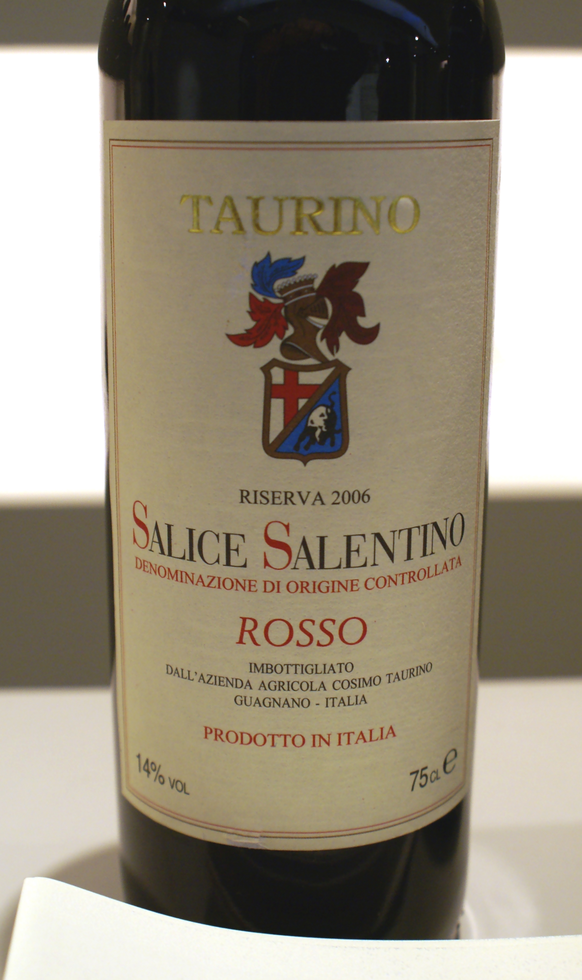 Taurino Salice Salentino Riserva 2006