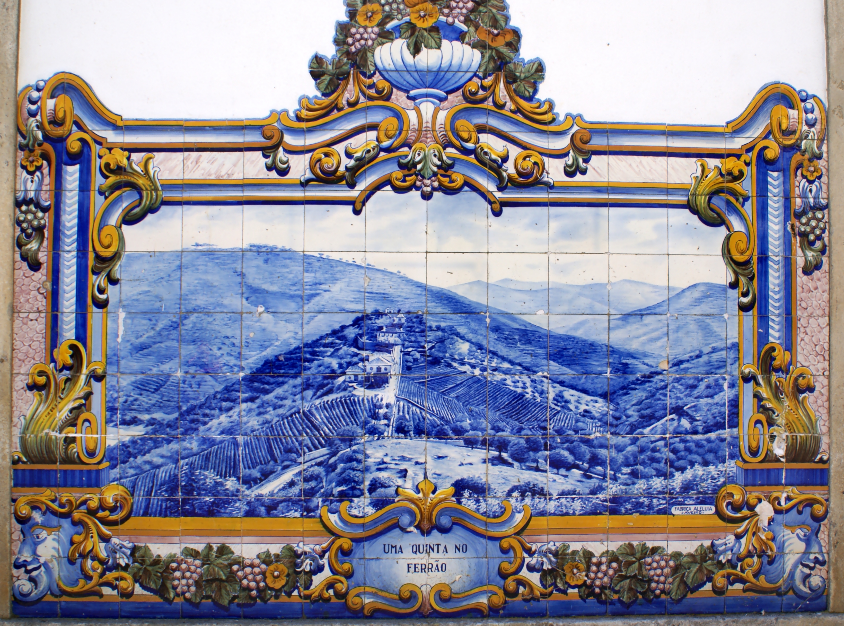 Azulejos tiles at Pinhão train station Douro Portugal