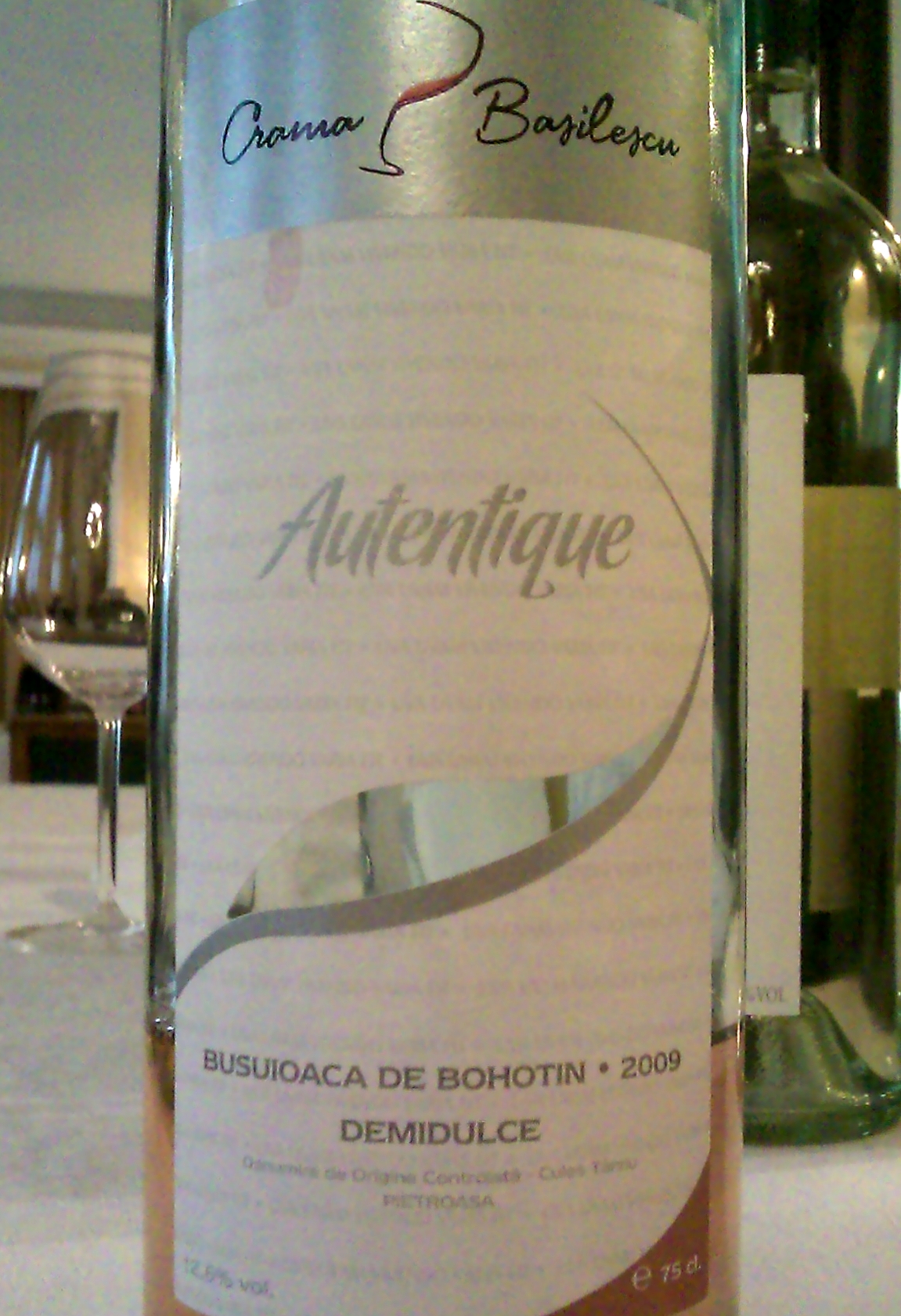 Basilescu Pietroasa Autentique Busuioaca de Bohotin demidulce CT 2009