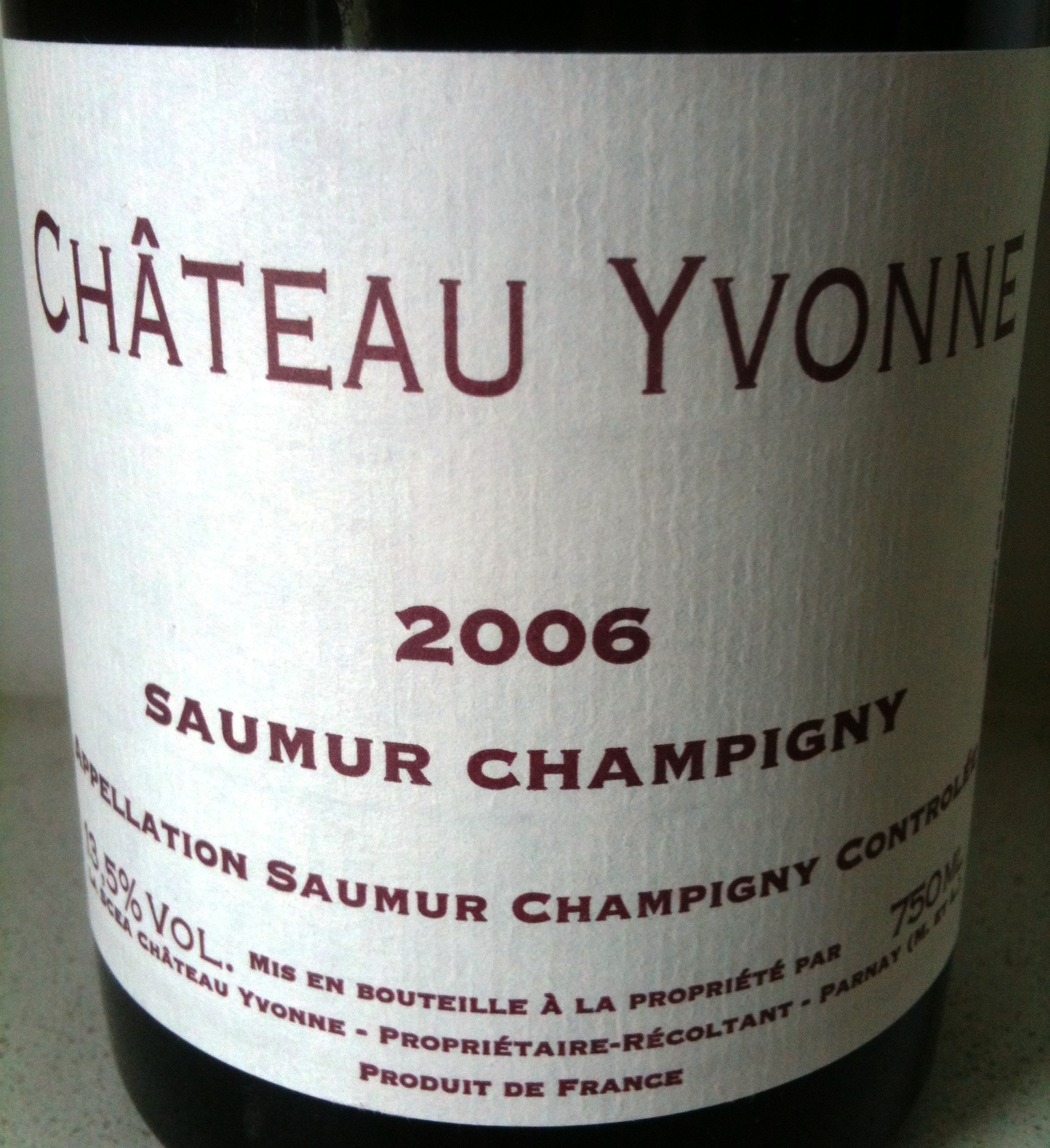 Château Yvonne Saumur-Champigny 2006